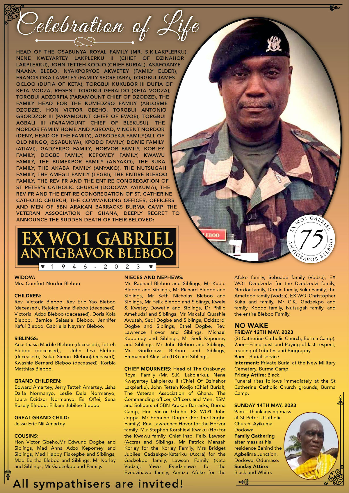 Ex Wo1 Gabriel Anyigbavor Bleboo