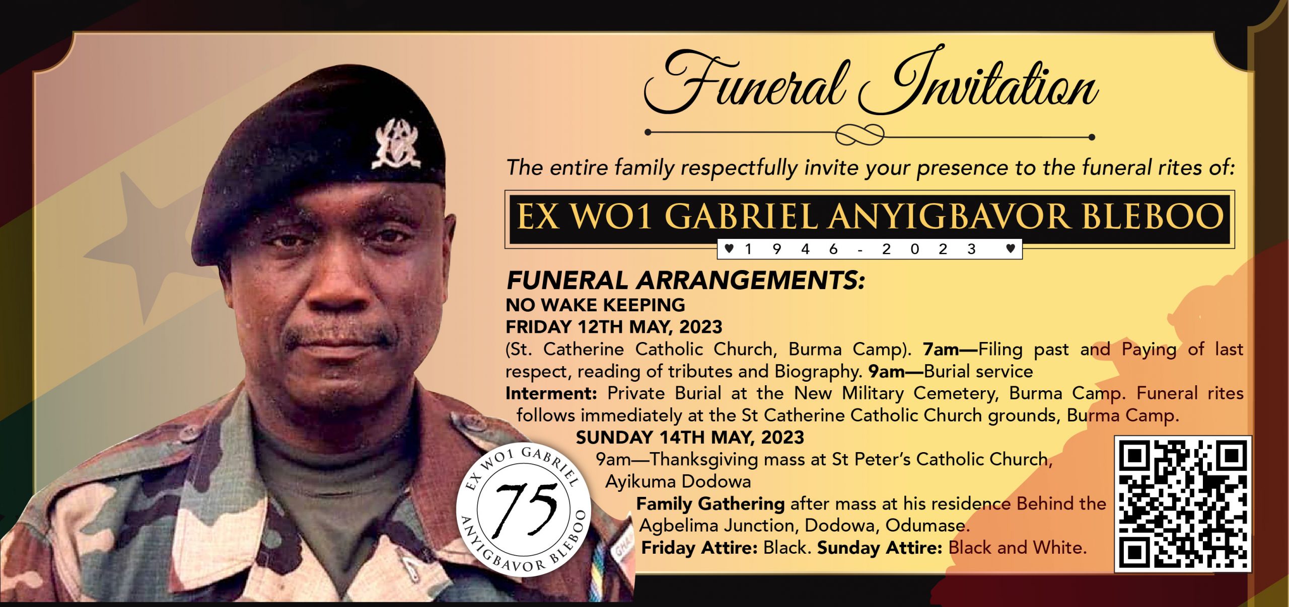 Ex Wo1 Gabriel Anyigbavor Bleboo